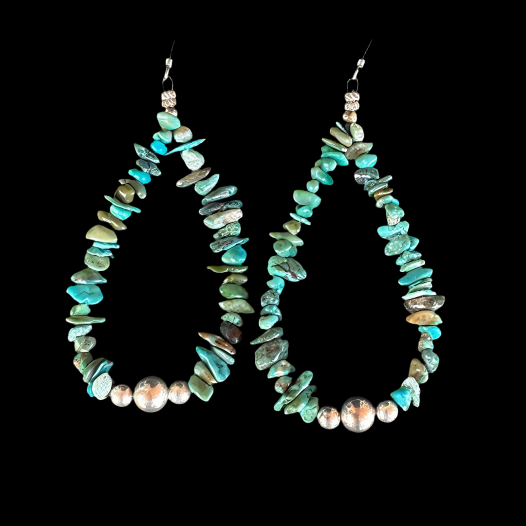 Turquoise Chip/Navajo Pearl Earrings