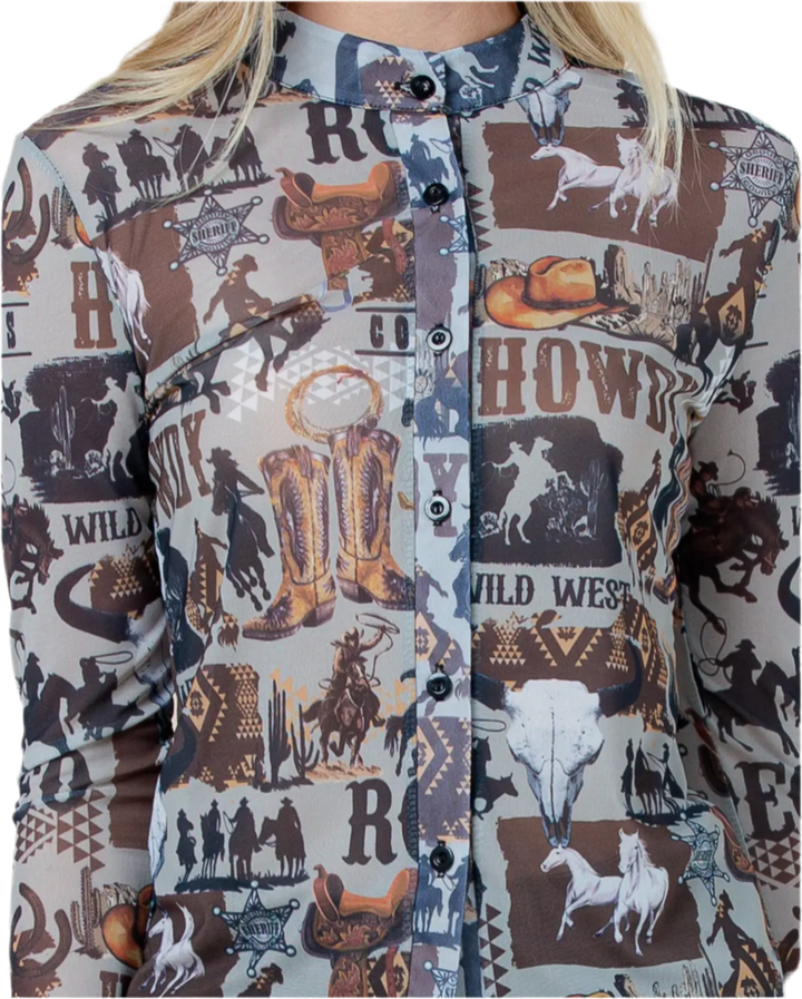 Howdy Lucky Mesh Blouse