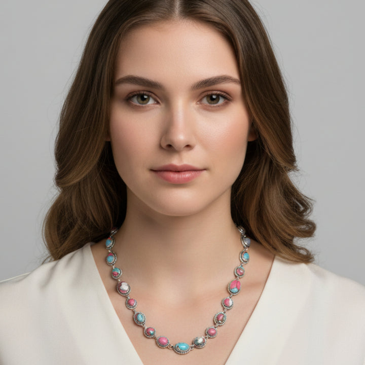 Hada Cotton Candy Turquoise Necklace