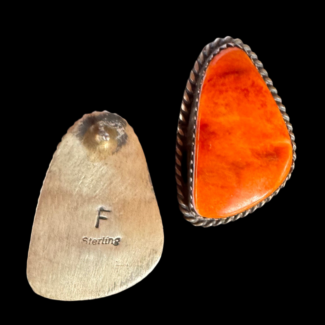 Coral and Silver Post Earrings
