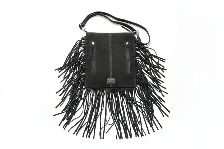 American Darling Black Fringe Snaffle Crossbody