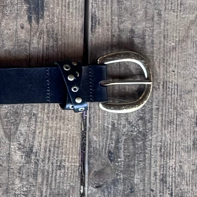 Vintage Bison-Wide Black Belt