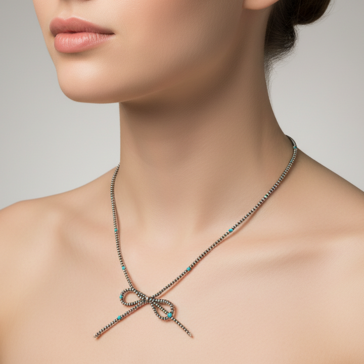 Bow Tie/Turquoise Necklace