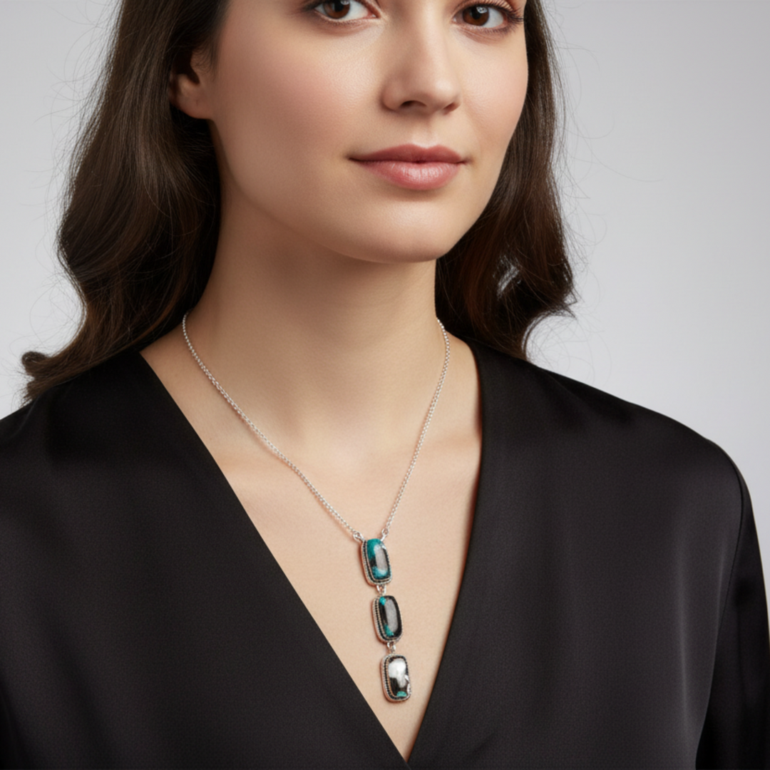 White Buffalo/Kingman Turquoise Lariat