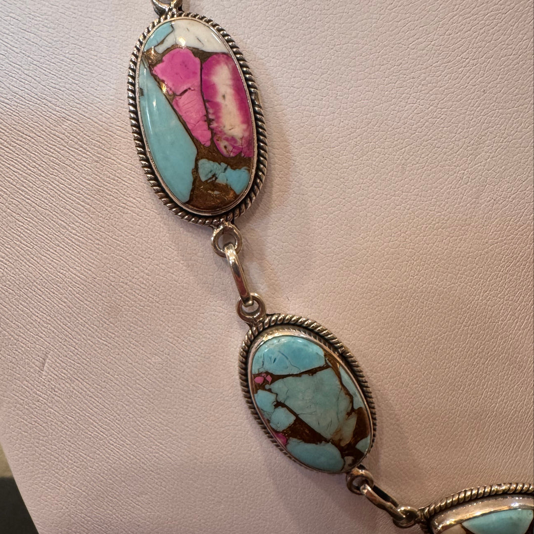 Hada Cotton Candy Turquoise 5 Stone Necklace