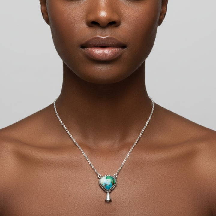 Peacock Turquoise Heart Pendant