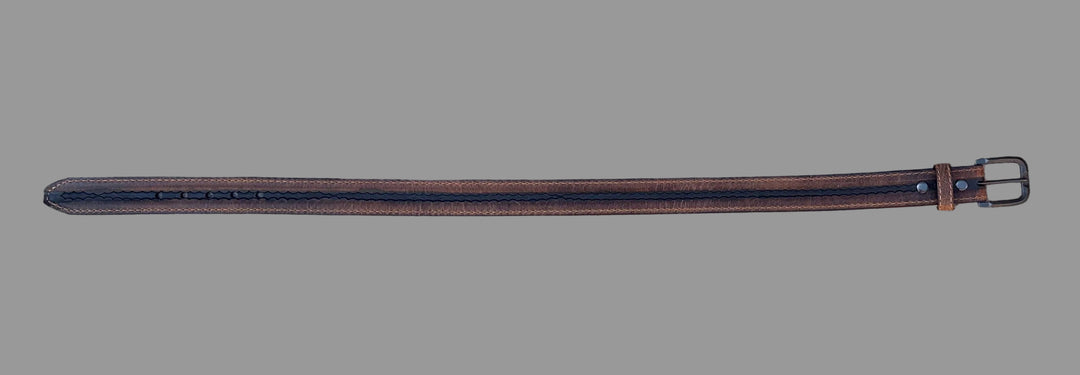 Vintage Bison-Black/Tan Stripe Belt