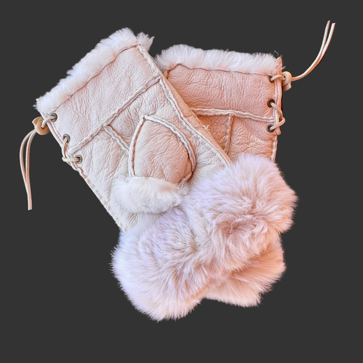 Morris Kaye Handsfree Rabbit/Leather Gloves