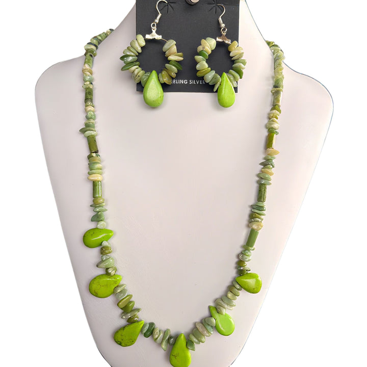 Gaspeite Jewelry Set