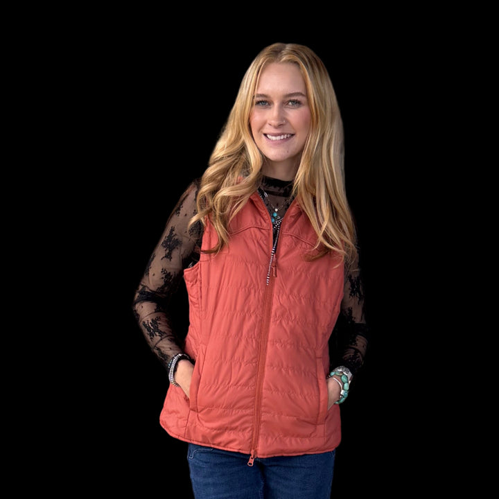 Panhandle Buffalo/Wolf Reversible Puffer Vest