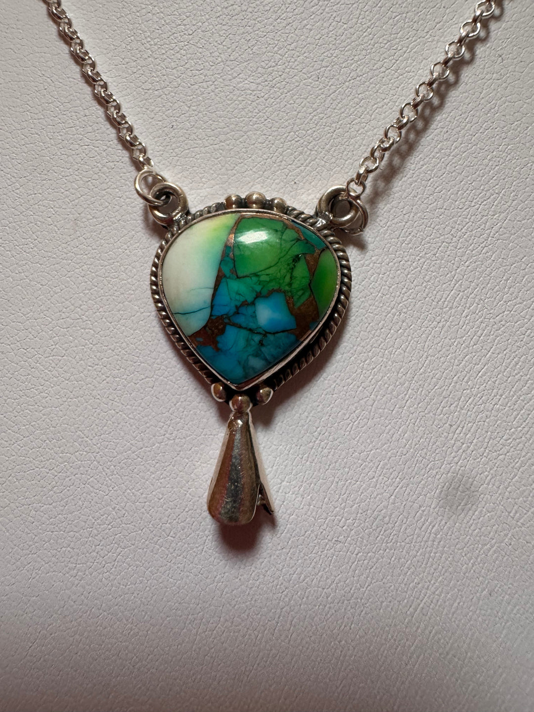 Peacock Turquoise Heart Pendant