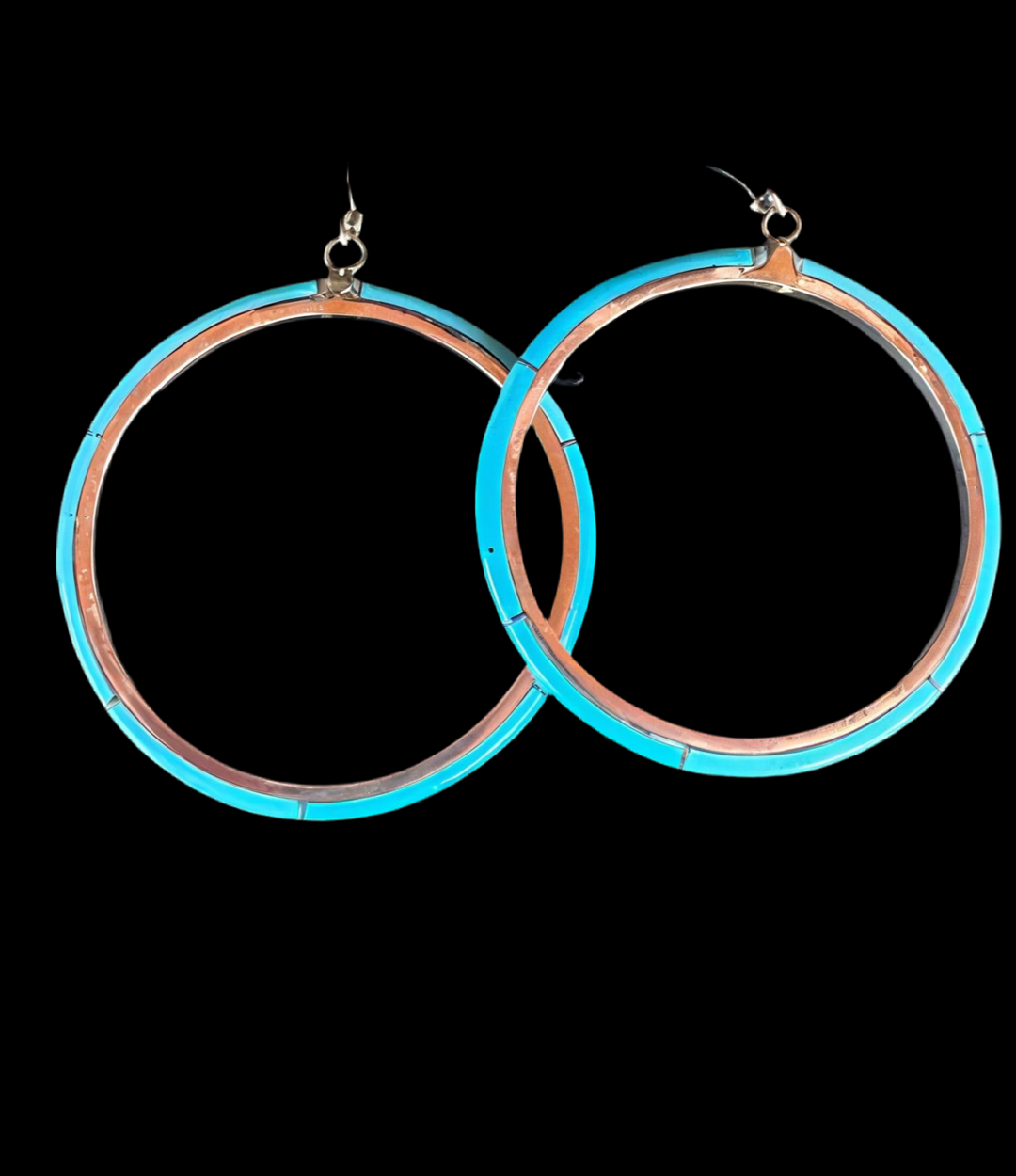 Turquoise Inlay Hoops