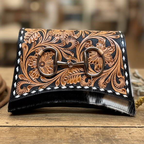 American Darling Tooled Leather Bit Purse