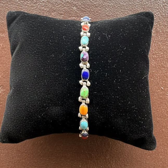 Multi Stone Sterling Bracelet