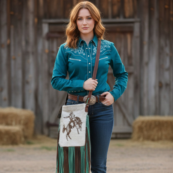American Darling Fringe & Bronc Hair-on Conceal Carry Crossbody