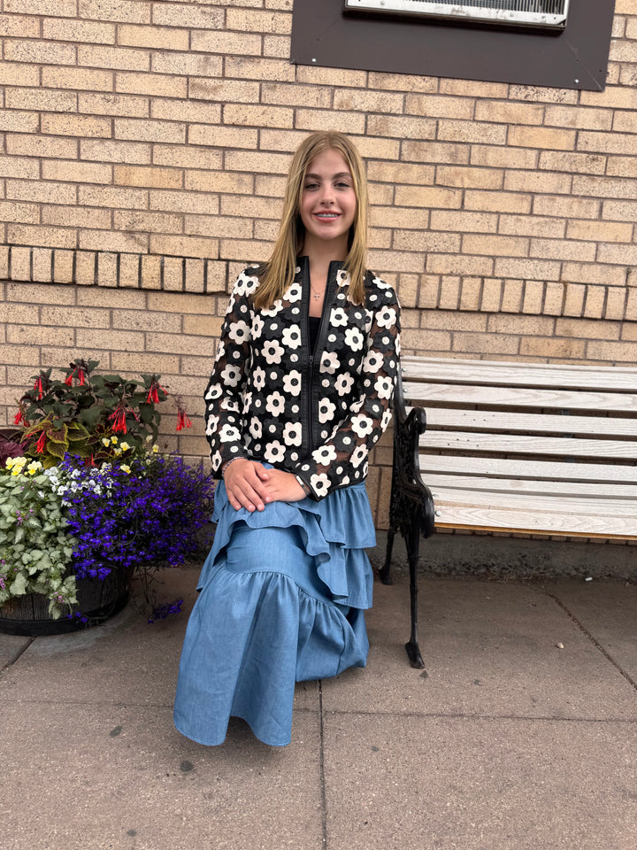 Denim Tier Skirt