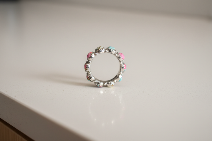Cotton Candy Turquoise Eternity Band