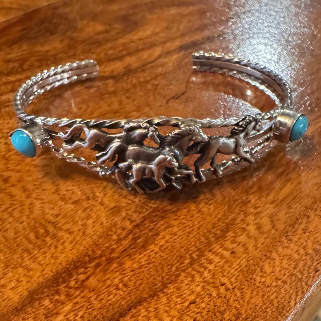 Bobby Platero Horses Cuff