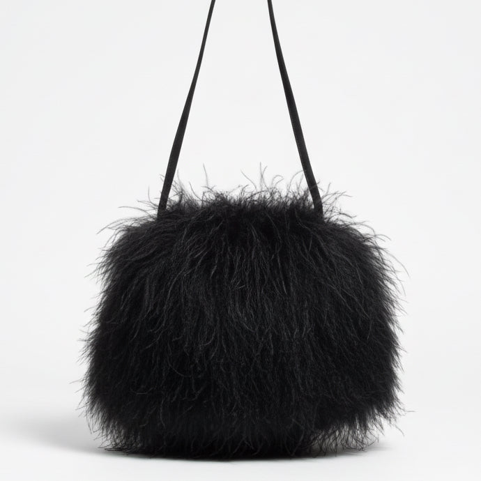 Black Muff Crossbody Purse
