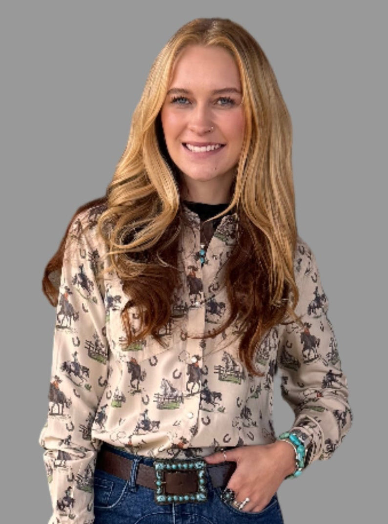 Panhandle Cowgirl Print Shirt