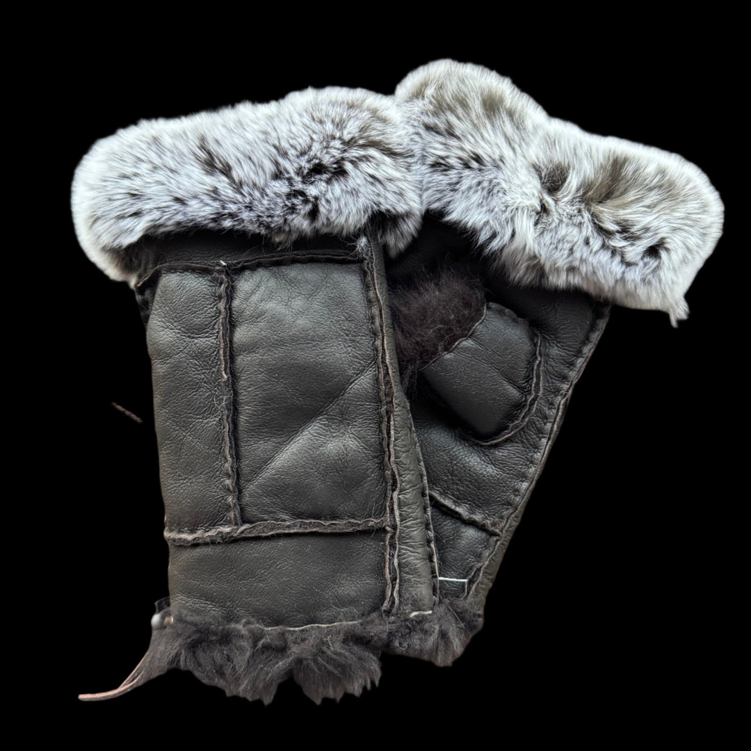 Morris Kaye Handsfree Rabbit/Leather Gloves