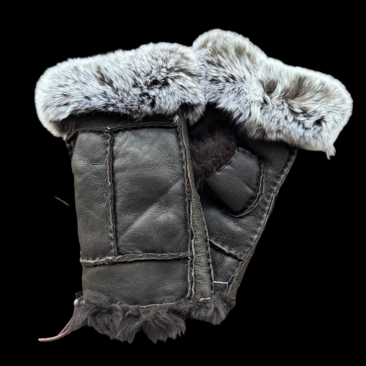 Morris Kaye Handsfree Rabbit/Leather Gloves