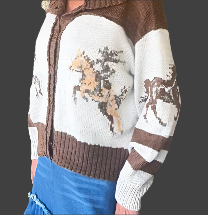 Western Print Cardigan
