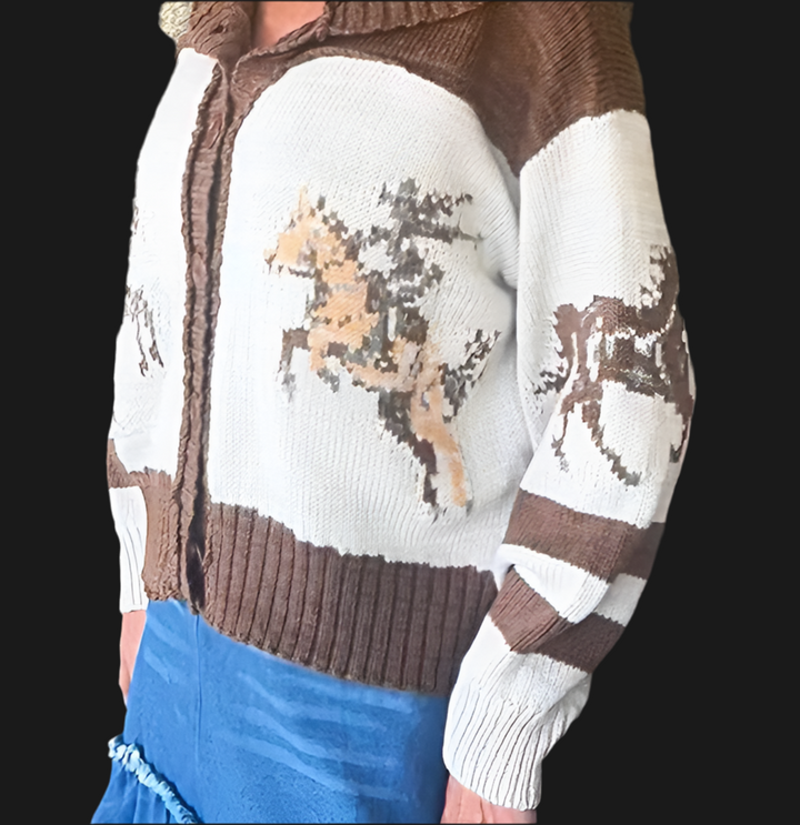 Western Print Cardigan