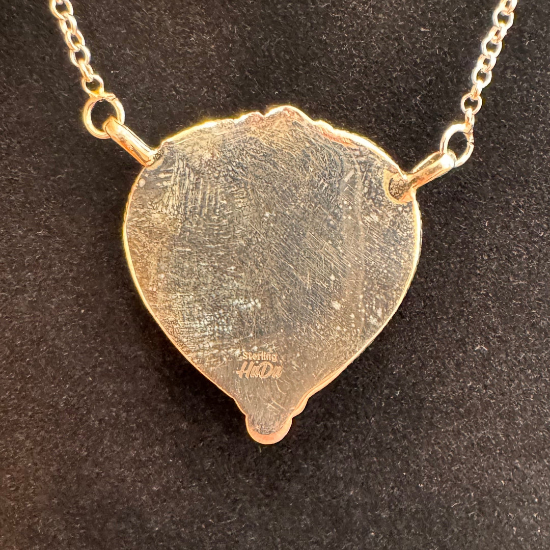 Rose Dahlia Heart Pendant