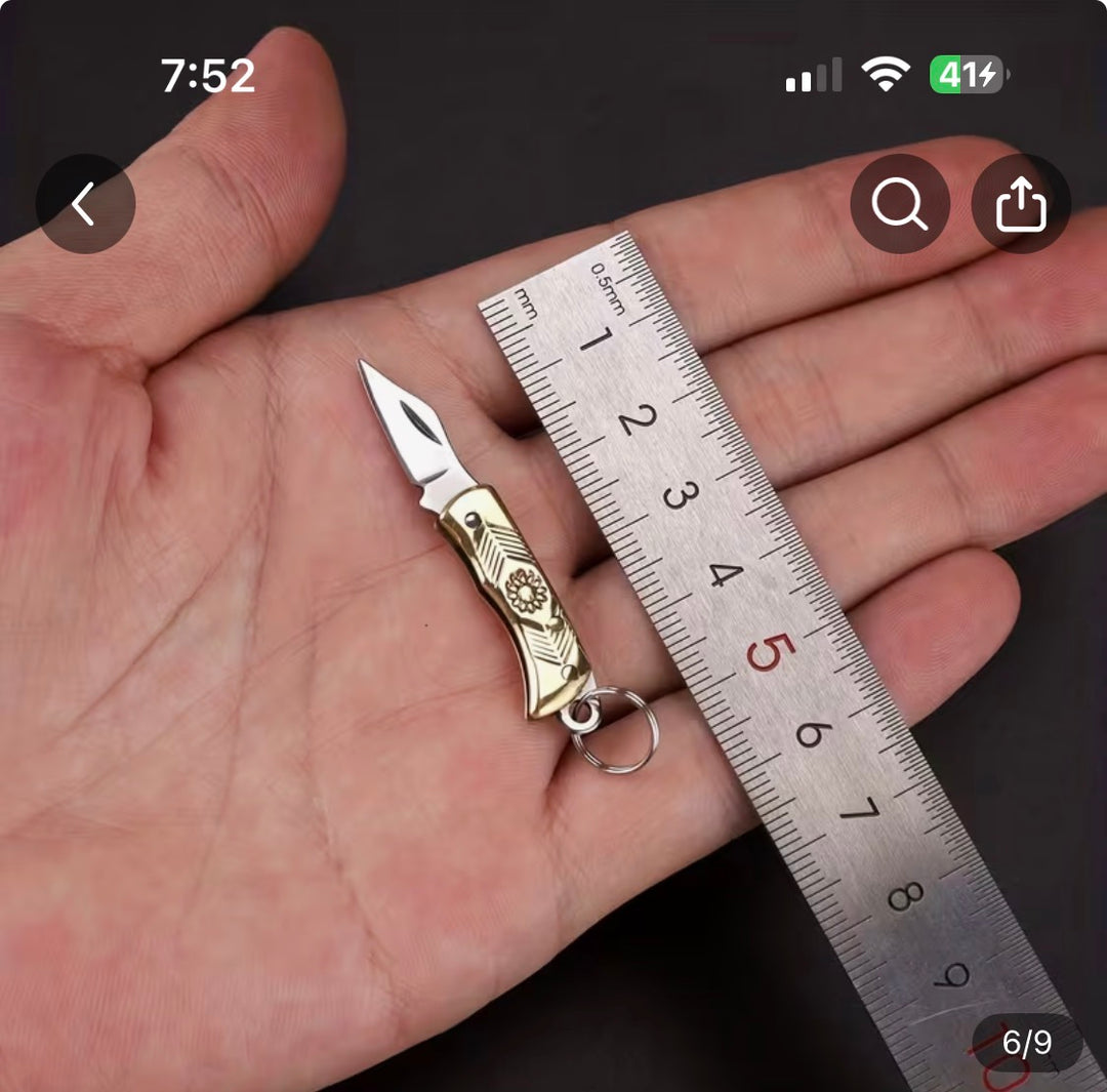 Little Knife Earrings-Flower Etched