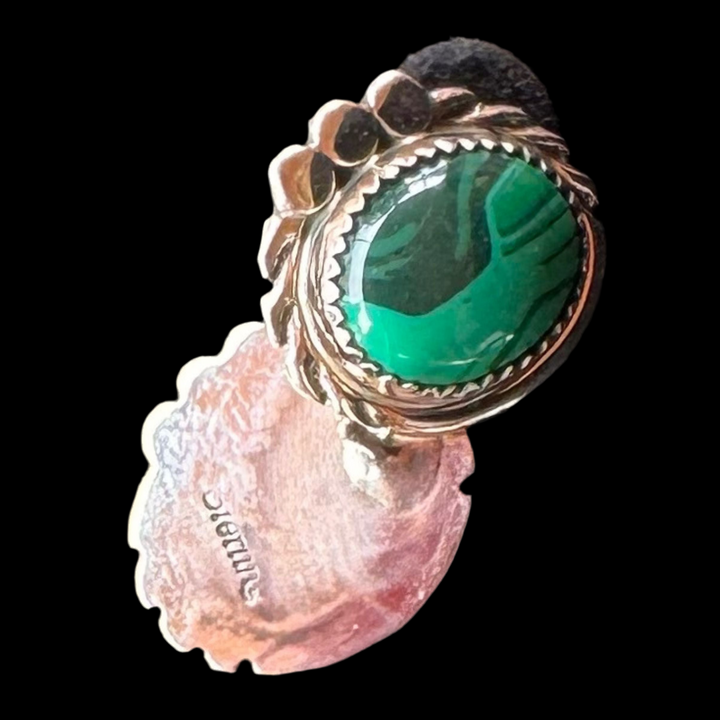 Malachite and Sterling Silver Post Earrings