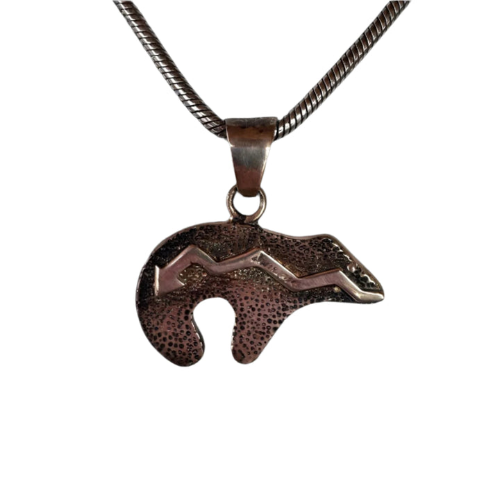 Coral Zuni Bear Pendant