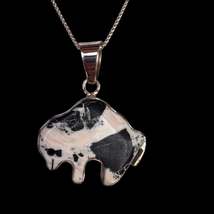 White Buffalo Turquoise Buffalo Pendant