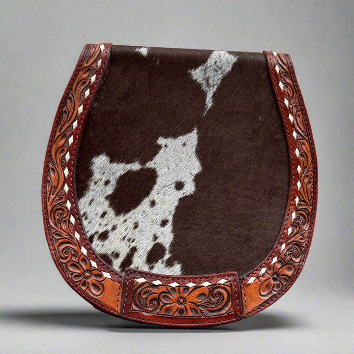 Conceal Carry Cowhide / Tooled Leather Flap Crossbody