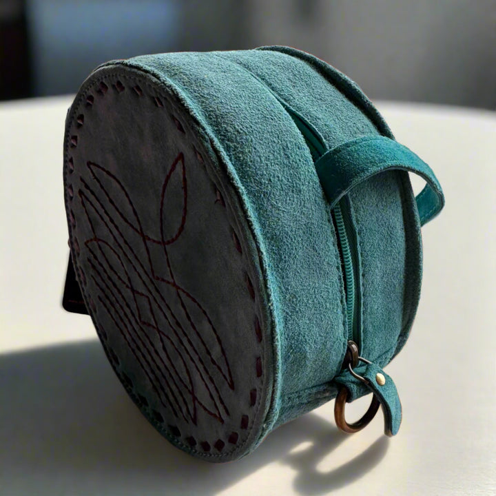 Suede Turquoise Canteen Purse
