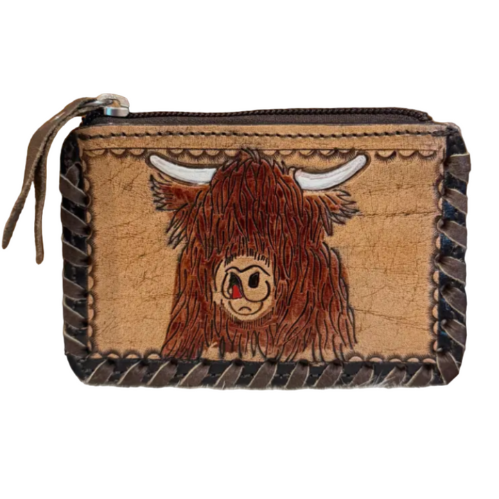 Highland Cow Tooled Pouch