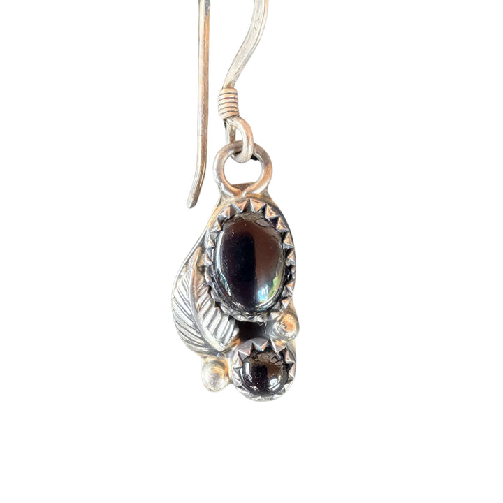 Onyx/Feather Earrings